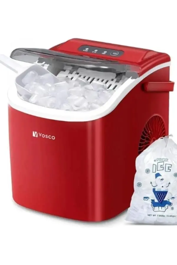 Vosco Eko Countertop Ice Maker 12 Kg Red